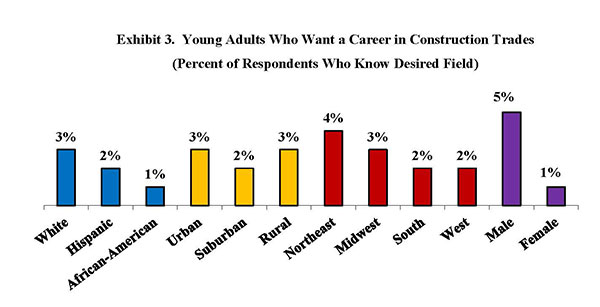 Exhibit 3. Young Adults Who Want a Career in Construction Trades