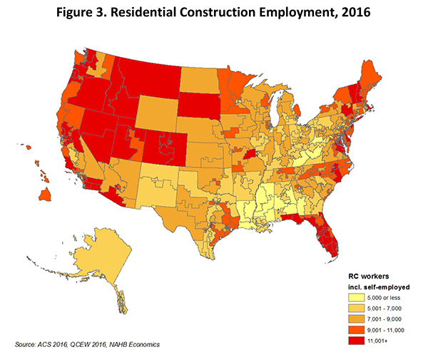 Figure 3. Residential Construction Employment, 2016